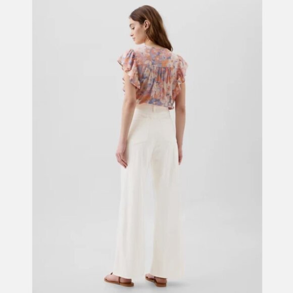 GAP High Rise Wide Leg Relaxed Jeans Off White 100% Cotton 31/12 LONG NWT RT$70 - Picture 2 of 9